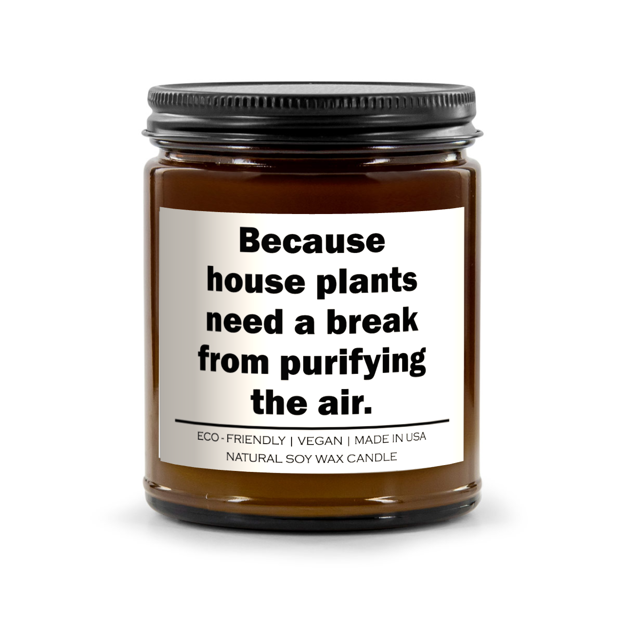 Because house plants need a break from purifying the air Candle